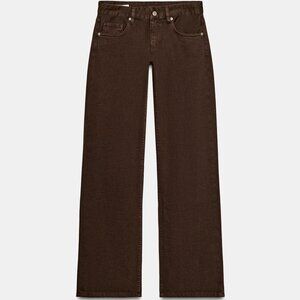 ZARA TRF WIDE LEG LOW RISE JEANS, chocolate brown, NWT